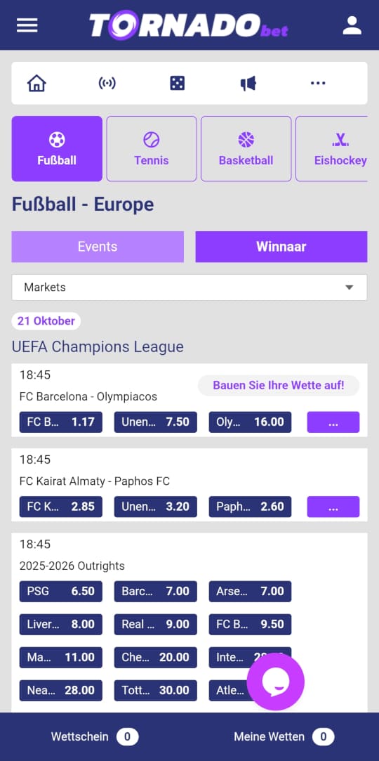 TornadoBet online casino sportwetten mobile vorschau