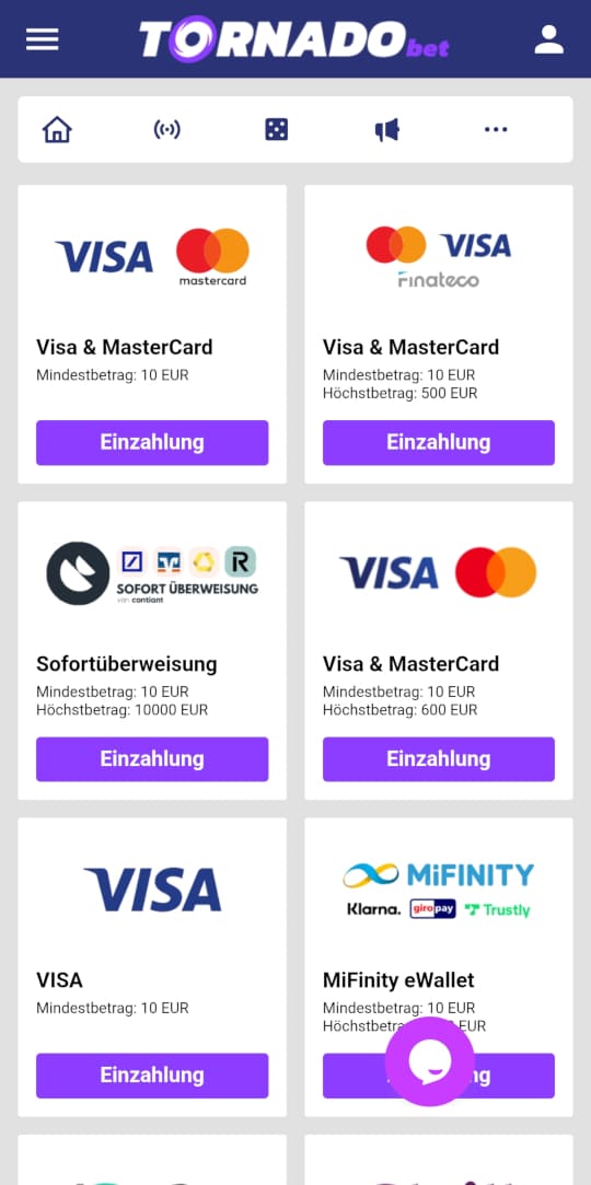 TornadoBet online casino zahlungen mobile vorschau