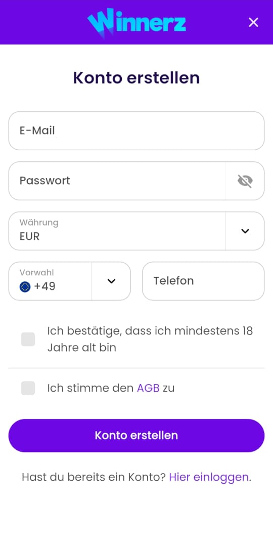 Winnerz online casino registrieren mobile vorschau