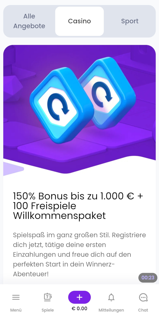 Winnerz online casino willkommensbonus mobile vorschau