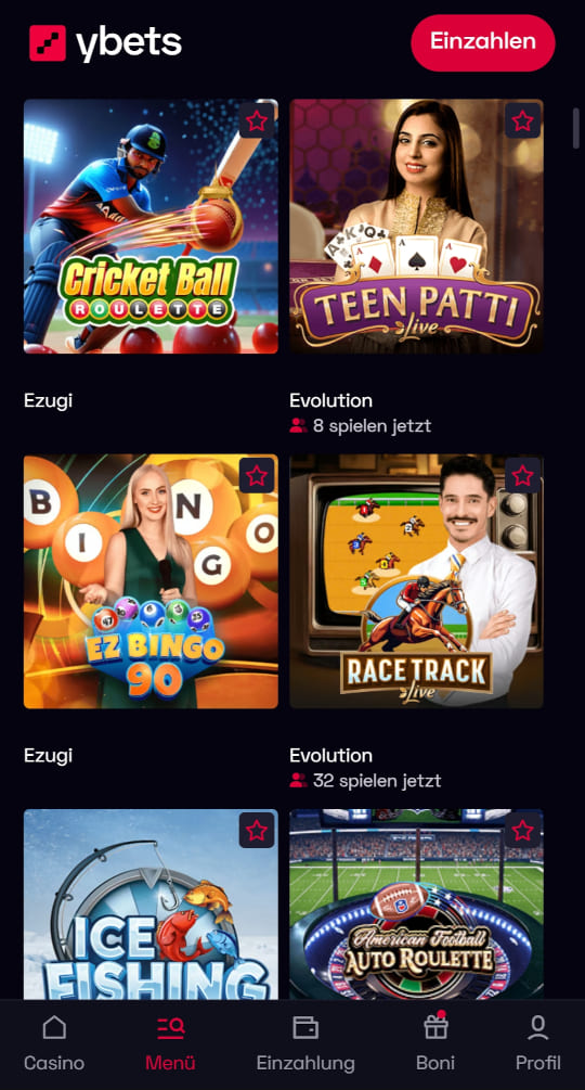 Ybets online casino live casino mobile vorschau